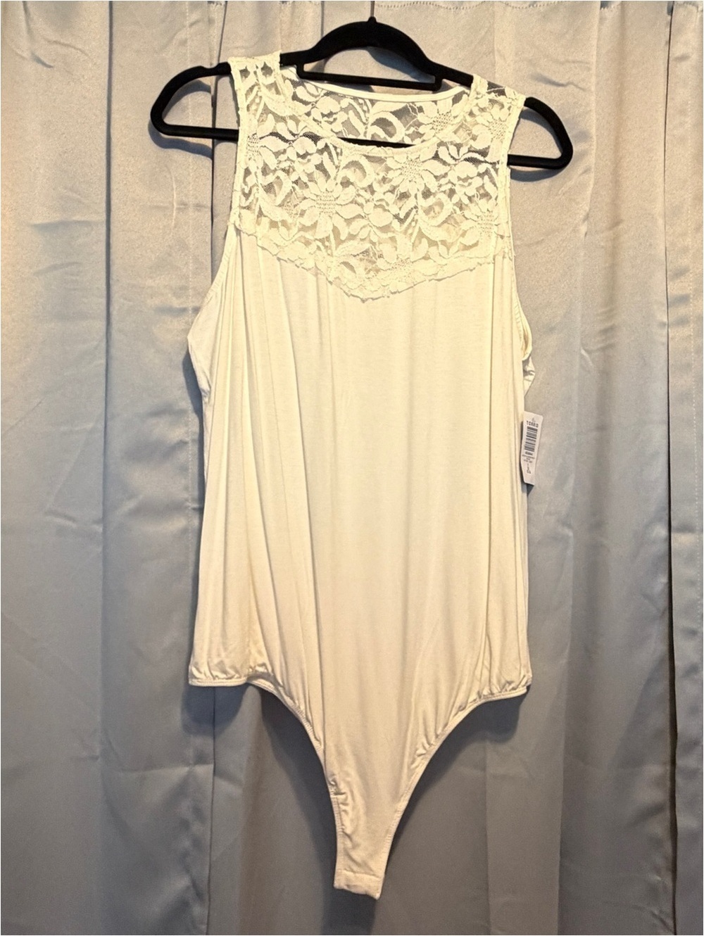 Lace Yoke Sleeveless Bodysuit - Off White - NWT